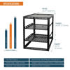 Picture of Tecmojo 16U Open Frame Rack for Servers & AV Gear,Server Rack Floor Standing or Wall Mounted,with 2 PCS 1U Rack Shelves & Mounting Hardware,Network Rack for 19" Networking,Servers and Audio