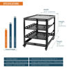 Picture of Tecmojo 12U Open Frame Network Rack for Servers&AV Gear, Server Rack 4-Post with casters, Mobile Server Rack with 2 PCS 1U Server Rack Shelf & Mounting Hardware, AV Rack for 19" Network/Servers/Audio