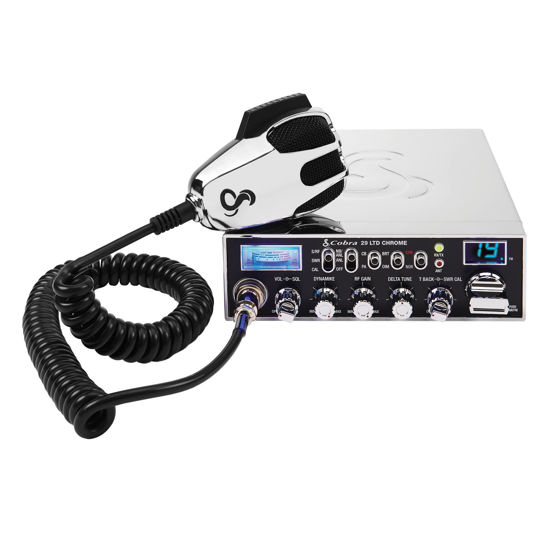 Picture of Cobra 29 LTD Chrome AM/FM Professional CB Radio - Easy to Operate, Emergency Radio, Instant Channel 9, 4-Watt Output, Full 40 Channels, Adjustable Receiver and SWR Calibration, Chrome