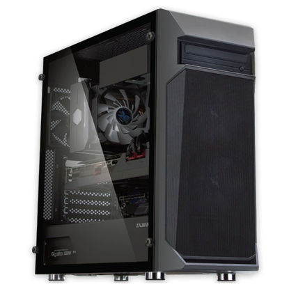 Picture of Zalman Z1 Plus ATX Mid Tower PC Computer Case - Tempered Glass Side Panel - 3 x 120mm Fans Pre-Installed - 5.25" ODD Support