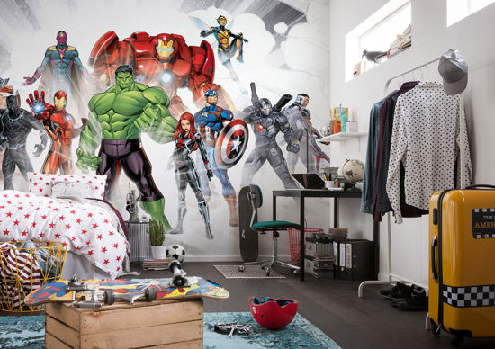 Picture of Komar Marvel IADX10-065 Non-Woven Photo Wallpaper - Avengers Unite - Size: 500 x 280 cm (Width x Height) - Thor, Hulk, Iron Man