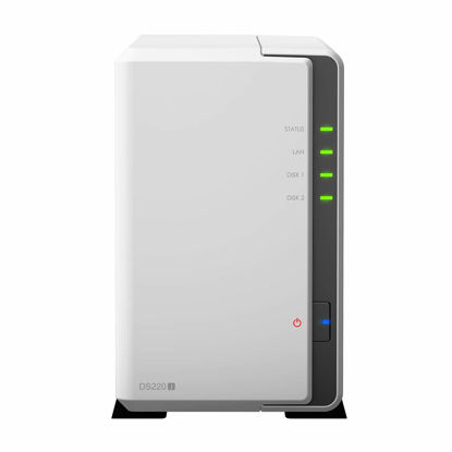 Picture of Synology 2 bay NAS DiskStation DS220j (Diskless), 2-bay; 512MB DDR4, White, Grey