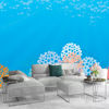 Picture of ATTAFE Corals Under The Sea 3D Mural Wallpaper, Blue Cartoon Geometry Photo Mural Wallpapers, Mural HD Photo for Living Room TV Sofa Bedroom 169" by 118"