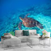 Picture of ATTAFE Tropical Wild Green Turtle 3D Mural Wallpaper, Vibrant Scene in Exotic Seaside Photo Mural Wallpapers, Mural HD Photo for Living Room TV Sofa Bedroom 169" by 118"