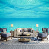 Picture of ATTAFE Simple Ocean Blue 3D Mural Wallpaper, Ocean Bottom Ideal Depths Photo Mural Wallpapers, Mural HD Photo for Living Room TV Sofa Bedroom 169" by 118"