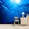 Picture of ATTAFE Sunlight Shining into Sea 3D Mural Wallpaper, Underwater View Photo Mural Wallpapers, Mural HD Photo for Living Room TV Sofa Bedroom 169" by 118"