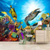 Picture of ATTAFE Underwater World Turtle Creature 3D Mural Wallpaper, Tropical Fish Landscape Photo Mural Wallpapers, Mural HD Photo for Living Room TV Sofa Bedroom 169" by 118"