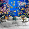 Picture of ATTAFE Blue Ocean Tropical Fish Scenery 3D Mural Wallpaper, Underwater Colorful Coral Reef Photo Mural Wallpapers, Mural HD Photo for Living Room TV Sofa Bedroom 169" by 118"