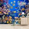 Picture of ATTAFE Blue Ocean Tropical Fish Scenery 3D Mural Wallpaper, Underwater Colorful Coral Reef Photo Mural Wallpapers, Mural HD Photo for Living Room TV Sofa Bedroom 169" by 118"