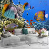 Picture of ATTAFE Red Sea Tropical Fish 3D Mural Wallpaper, Blue Ocean World Photo Mural Wallpapers, Mural HD Photo for Living Room TV Sofa Bedroom 169" by 118"