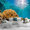 Picture of ATTAFE Underwater Colorful Coral Reef 3D Mural Wallpaper, Clear Blue Water Photo Mural Wallpapers, Mural HD Photo for Living Room TV Sofa Bedroom 169" by 118"