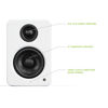 Picture of Kanto YU2MW PC Gaming Desktop Speakers | 3" Composite Drivers | 3/4" Silk Dome Tweeter | Class D Amplifier | 100 Watts | Built-in USB DAC | Subwoofer Output | Pair | Matte White