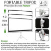 Picture of Akia Screens 100 inch Projector Screen with Stand 4:3 HD 1.1 Gain 180° Viewing Angle Wrinklefree Tripod Screen Pull Up Foldable Stand for Movie Office Home Theater Indoor Outdoor Travel AK-T100SB1