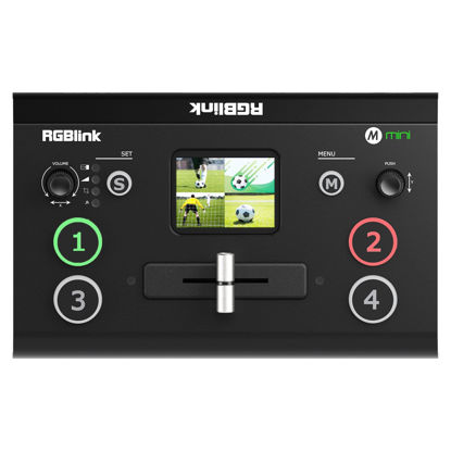 Picture of RGBlink Mini Video Mixer Switcher with 4 x HDMI Inputs 2K Input/Output Real Time Live Streaming, Support Output 6 Pictures PVW and PGM, for Facebook, YouTube, Instagram, Tiktok, RTMPS