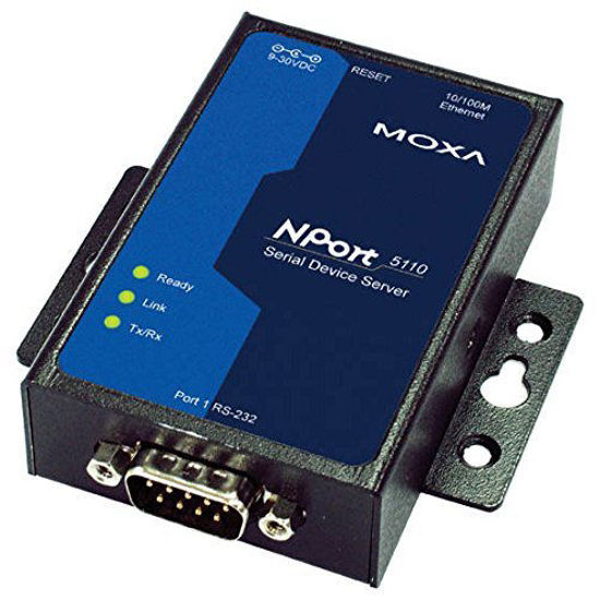 Picture of MOXA NPort 5110 ---WITHOUT--- Adapter - 1 Port Serial Device Server, 10/100 Ethernet, RS232, DB9 Male, WITHOUT Power Adapter