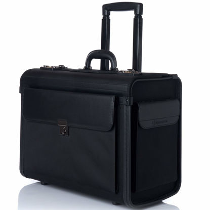 Picture of Alpine Swiss Rolling 17" Laptop Briefcase on Wheels Attache Lawyers Case Legal Size Black