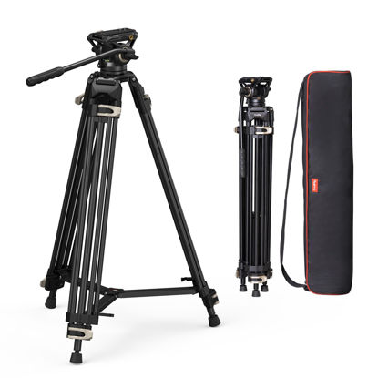 Picture of SmallRig AD-01 Video Tripod, 73" Heavy Duty Tripod with 360 Degree Fluid Head and Quick Release Plate for DSLR, Camcorder, Cameras 3751