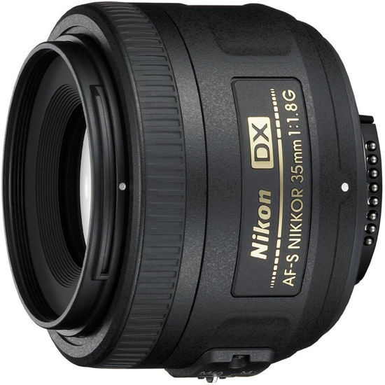 Picture of Nikon AF-S DX NIKKOR 35mm f/1.8G Lens with Auto Focus for Nikon DSLR Cameras, 2183, Black