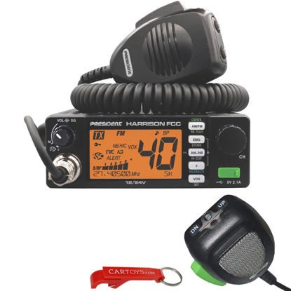 Picture of President Harrison FCC Vehicle CB Radio w/AM/FM, CTCSS/DCS, PA, Scan/Skip, USB (Radio & DIGIMIKE Kit)