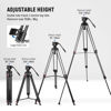 Picture of NEEWER 74" Video Tripod with Fluid Head, QR Plate, Aluminum Heavy Duty Camera Tripod Professional for DSLR Cameras Camcorders, Max Load 17.6lb/8kg, TP74