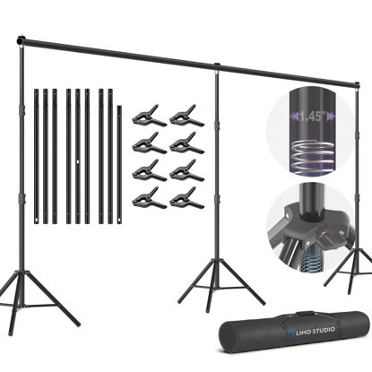 Picture of LimoStudio (Super Heavy Duty) 20 ft. Wide x 10.4 ft. Tall Backdrop Stand, Upgraded Model 1.45" Thick Pole, Super Structure Heavier & Stronger, No Wobble Background Support System Kit, AGG2280