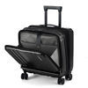 Picture of TydeCkare 16" Carry on Luggage with 2 Laptop Compartments, Lightweight Hardshell ABS+PC Suitcase with Dual Control TSA Lock, with YKK Zipper, 4 Spinner Silent Wheels, for Business Travel, Black