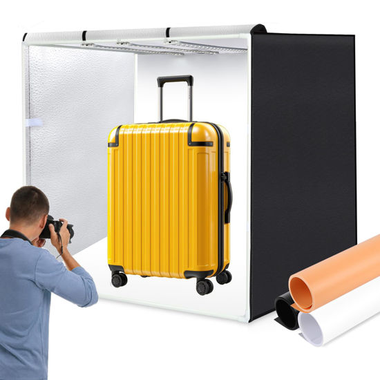 Picture of PULUZ Studio Light Box Photography, 31x31 inch Large Photo Light Box with 234 LED Beads, CRI >95, Professional Portable Photo Booth Shooting Tent Kit with 3 Color PVC Backdrops for Product Photography