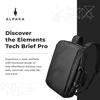 Picture of ALPAKA Elements Tech Brief Pro - Versatile Crossbody, Shoulder, Briefcase, and Backpack Laptop Bag - Fits 16-Inch MacBook Pro - Weatherproof Axoflux Black 600D Fabric