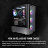 Picture of Thermaltake View 200 TG ARGB Motherboard Sync ATX Tempered Glass Mid Tower Computer Case with 3x120mm Front ARGB Fan, CA-1X3-00M1WN-00