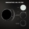 Picture of H&Y ND Filter 37 39 40.5 43 46 49mm Variable ND Filter 3 in 1 Camera Lens Filter VND3-1000 1.5-10 Stops ND Filter Neutral Density Filters for Studio Outdoor Video Shooting and CPL Filter