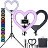 Picture of Heart Shaped Ring Light with Stand 19-Inch Seven-Color Dimming Led Heart Ring Light 360° Rotatable Floor lamp for Anchor Live Broadcast Fill Light