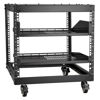 Picture of VEVOR 9U Open Frame Server Rack, 23''-40'' Adjustable Depth, Free Standing or Wall Mount Network Server Rack, 4 Post AV Rack with Casters, Holds All Your Networking IT Equipment AV Gear Router Modem