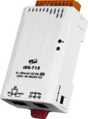 Picture of ICP DAS tDS-718 Tiny Device Server with PoE and 1 RS-232 / RS-422 / RS-485 Port with din Rail Mount