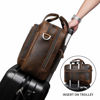 Picture of Augus Business Travel Briefcase Genuine Leather Duffel Bags for Men Laptop Bag fits 15.6 inches Laptop YKK Metal Zipper (Dark brown)