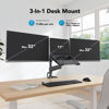 Picture of HUANUO Dual Monitor and Laptop Mount for Max 32” Monitor and 17” Laptop, Adjustable Spring Arm with Tilt, Swivel and Rotation, Dual Monitor and Notebook Stand with VESA Bracket 75/100 mm