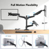 Picture of HUANUO Dual Monitor and Laptop Mount for Max 32” Monitor and 17” Laptop, Adjustable Spring Arm with Tilt, Swivel and Rotation, Dual Monitor and Notebook Stand with VESA Bracket 75/100 mm