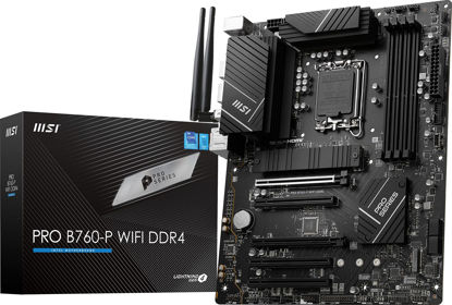 Picture of MSI PRO B760-P WiFi DDR4 ProSeries Motherboard (Supports 12th/13th/14th Gen Intel Processors, LGA 1700, DDR4, PCIe 4.0, M.2, 2.5Gbps LAN, USB 3.2 Gen2, HDMI/DP, Wi-Fi 6E, Bluetooth 5.3, ATX)