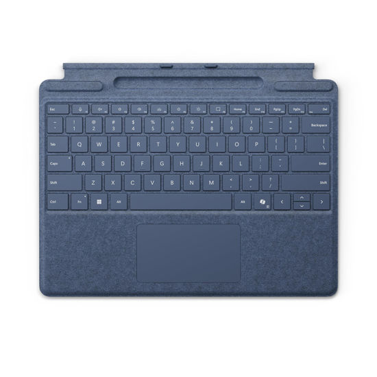 Picture of Microsoft Surface Pro Keyboard for Surface Pro 9 and 8 with Pen Storage, Alcantara Material, Sapphire