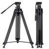 Picture of Video Tripod System, Cayer BV30L 72 inch- Professional Heavy Duty Aluminum Twin Tube Tripod, K3 Fluid Head, Mid-Level Spreader, Max Loading 13.2 LB, DSLR Camcorder, Plus 1 Bonus Quick Release Plate