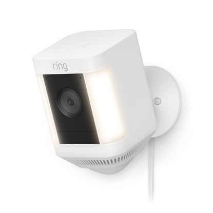 Picture of Ring Spotlight Cam Plus, Plug-in | Two-Way Talk, Color Night Vision, and Security Siren (2022 release) - White