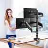 Picture of MOUNTUP Triple Monitor Mount Holds 4.4-17.6lbs, Up to 32 Inch Monitor Stand for 3 Monitors, Triple Monitor Stand with Gas Spring Arm with Clamp/Grommet Base VESA 75x75/100x100 MU6013A