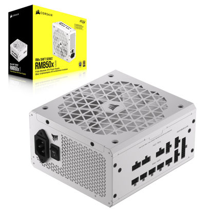 Picture of CORSAIR RM850x Shift Fully Modular ATX Power Supply - 80 Plus Gold - ATX 3.0 - PCIe 5.0 - Zero RPM - Modular Side Interface - White