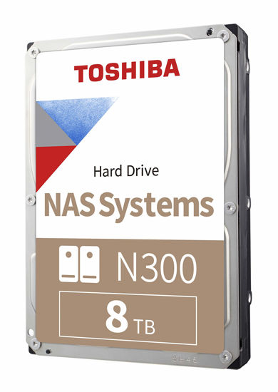 Picture of Toshiba N300 8TB NAS 3.5-Inch Internal Hard Drive - CMR SATA 6 GB/s 7200 RPM 512 MB Cache - HDWG780XZSTA