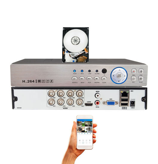 Picture of Evertech HD H.264 / H.265 8 Channel Hybrid DVR Security Recorder with 2TB Hard Drive, Compatible with AHD/TVI/CVI/Analog Cameras