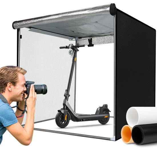 Picture of HitTopss Photo Studio Light Box Photography Large, 39"x39"x39"/100x100cmx100cm 240 LED Photo Studio Box Shooting Tent Kit with Stepless Dimming Light Panel for Product Photography