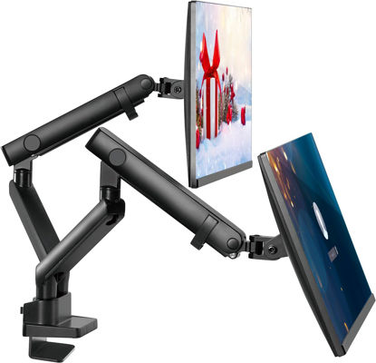 Picture of Dual Monitor Arm, Dual Monitor Mount, Dual Monitor Desk Mount up to 32 Inch Computer Screens, Dual Monitor Stand VESA Mount, Monitor Mount & Monitor Arms for 2 Monitors, Computer Monitor Arms in Black