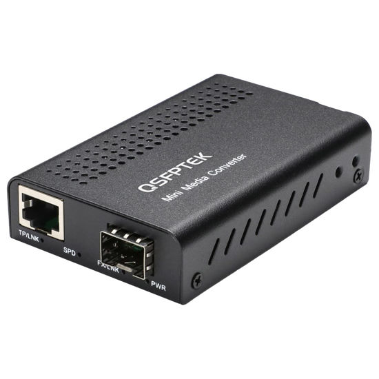 Picture of 10G Mini Media Coverter, 10 Gigabit Fiber to 10Gb Copper UTP Media Converter, Mini Unmanaged 1x 100M/1G/2.5G/5G/10GBase-T RJ45 to 1x 10GBase-X SFP+ Slot 10Gigabit Ethernet Media Converter - 1pc