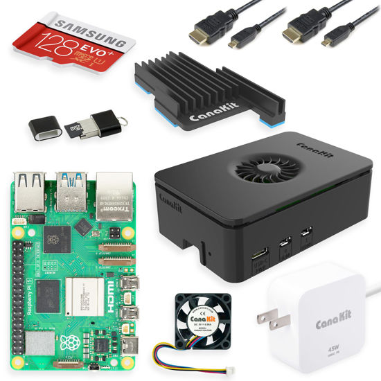 Picture of CanaKit Raspberry Pi 5 Starter Kit PRO - Turbine Black (128GB Edition) (8GB RAM)