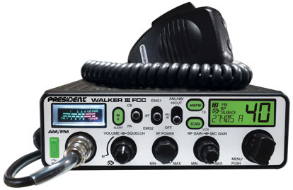 Picture of President Walker III FCC AM/FM CB Radio, USB Charging Socket, Roger Beep, Mic Gain, Scan/Scan Skip, 2 Programmable Priority Channels, Talkback Function, Weather Channel, 40 Channels