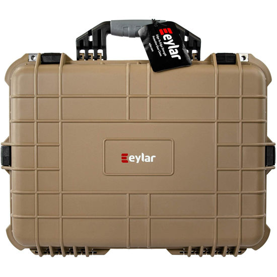 Picture of Eylar 20 Inch Large Protective Camera Hard Case Water and Shock Proof With Foam Tan